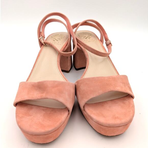 Vince Camuto Pendreya Platform Sandal Women's Salmon Suede Size US8M EU39 - Picture 2 of 12